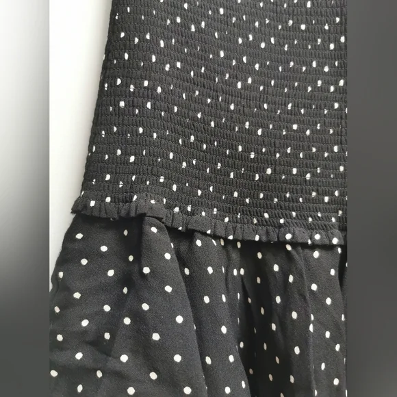 Aritzia Sunday Best Strawberry Fields Ruffle skirt black&white polka dot size L - Picture 6 of 10